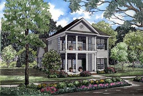 Colonial, Country, Southern House Plan 82018 with 3 Beds, 3 Baths, 2 Car Garage Elevation