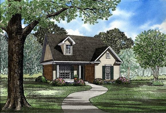 Cape Cod, Country House Plan 82029 with 2 Beds, 1 Baths, 2 Car Garage Elevation