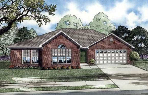 Craftsman, European House Plan 82031 with 3 Beds, 2 Baths, 2 Car Garage Elevation