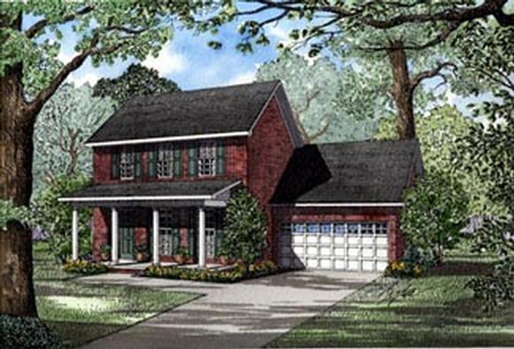 Colonial, Country House Plan 82048 with 3 Beds, 3 Baths, 2 Car Garage Elevation