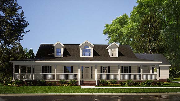 Country House Plan 82051 with 3 Beds, 2 Baths Elevation