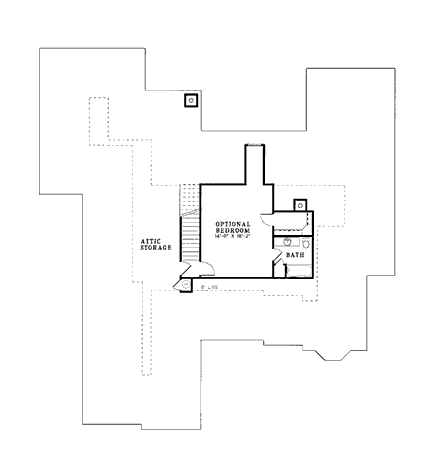 European House Plan 82055 with 5 Beds, 5 Baths, 2 Car Garage Second Level Plan