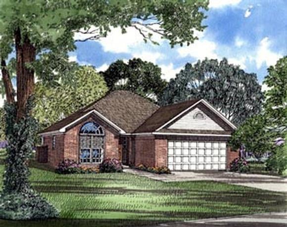 European, One-Story House Plan 82066 with 3 Beds, 2 Baths, 2 Car Garage Elevation