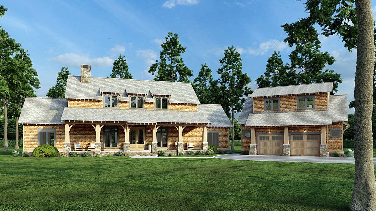 Country, Craftsman, Farmhouse Plan with 2555 Sq. Ft., 5 Bedrooms, 4 Bathrooms, 2 Car Garage Elevation