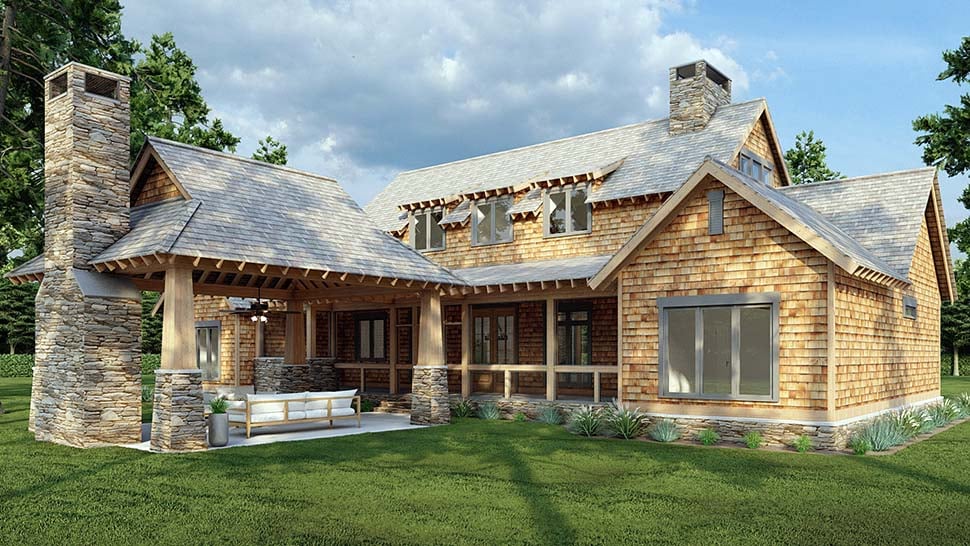 Country, Craftsman, Farmhouse Plan with 2555 Sq. Ft., 5 Bedrooms, 4 Bathrooms, 2 Car Garage Picture 8