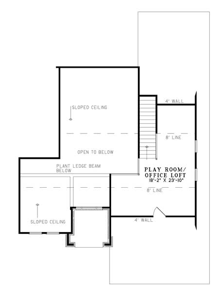 Craftsman, Italian, Mediterranean House Plan 82109 with 3 Beds, 2 Baths, 2 Car Garage Level Two