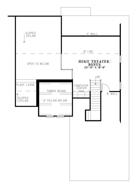 Italian, Mediterranean House Plan 82111 with 3 Beds, 2 Baths, 2 Car Garage Level Two