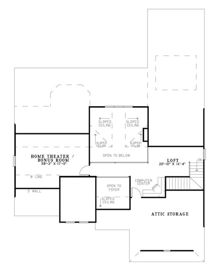 Italian, Mediterranean, Tuscan House Plan 82119 with 4 Beds, 5 Baths, 2 Car Garage Second Level Plan