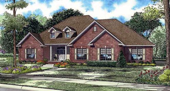 Traditional House Plan 82130 with 4 Beds, 4 Baths, 3 Car Garage Elevation