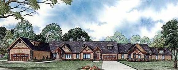 Ranch Multi-Family Plan 82147 with 9 Beds, 6 Baths, 4 Car Garage Elevation