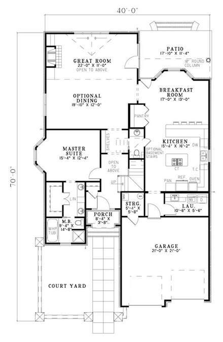 Craftsman House Plan 82148 with 2 Beds, 3 Baths, 2 Car Garage First Level Plan