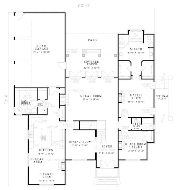 House Plan 82153 - Traditional Style with 3578 Sq Ft, 5 Bed, 4 Ba