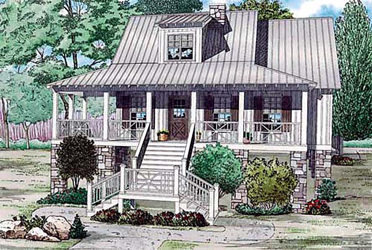 House Plan 82158 - Coastal Style with 1397 Sq Ft, 3 Bed, 2 Bath ...