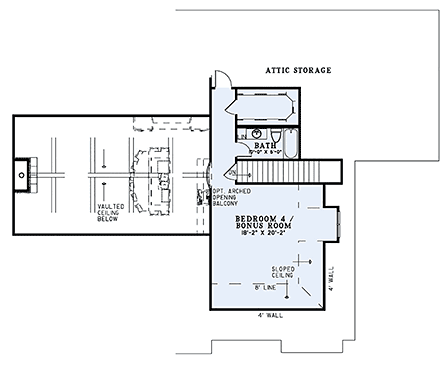 Craftsman, European House Plan 82162 with 3 Beds, 4 Baths, 3 Car Garage Second Level Plan