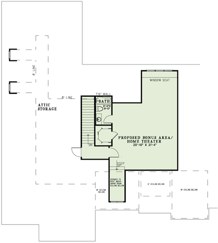 Craftsman, European House Plan 82163 with 4 Beds, 5 Baths, 3 Car Garage Second Level Plan