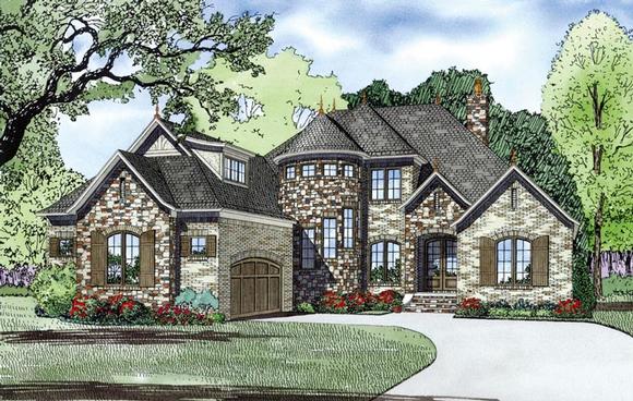 Craftsman, European, French Country House Plan 82165 with 4 Beds, 4 Baths, 2 Car Garage Elevation