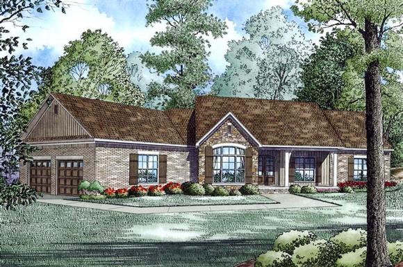 Traditional House Plan 82168 with 3 Beds, 3 Baths, 2 Car Garage Elevation