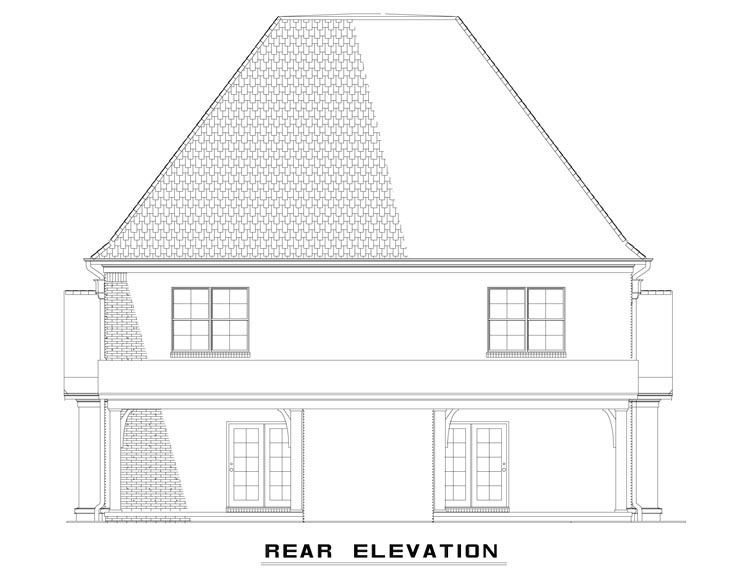 Tudor Multi-Family Plan 82174 with 4 Beds, 6 Baths Rear Elevation