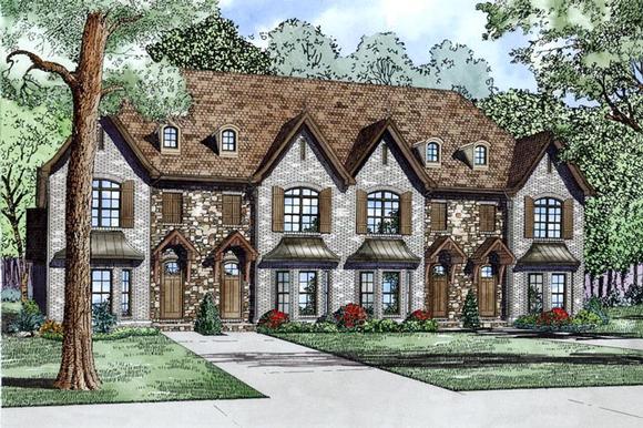 Tudor Multi-Family Plan 82175 with 8 Beds, 12 Baths Elevation