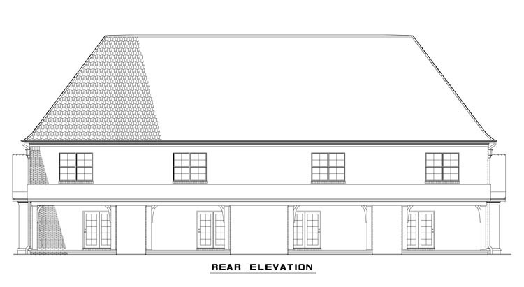 Tudor Multi-Family Plan 82175 with 8 Beds, 12 Baths Rear Elevation
