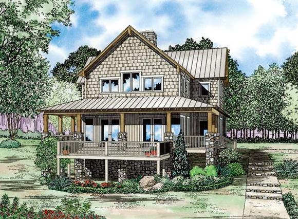 Country, Craftsman House Plan 82208 with 4 Beds, 3 Baths, 2 Car Garage Elevation