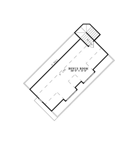 European House Plan 82242 with 4 Beds, 4 Baths, 3 Car Garage Second Level Plan