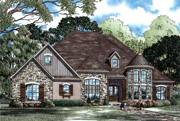 Country, European House Plan 82245 with 4 Beds, 3 Baths, 3 Car Garage Elevation