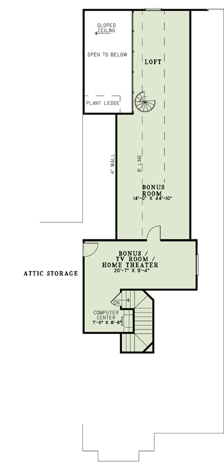 Country, Craftsman House Plan 82262 with 4 Beds, 4 Baths, 2 Car Garage Second Level Plan