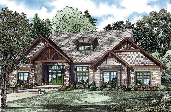 Country, Craftsman House Plan 82262 with 4 Beds, 4 Baths, 2 Car Garage Elevation