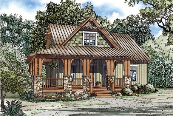 Cottage, Country, Craftsman House Plan 82267 with 3 Beds, 2 Baths Elevation