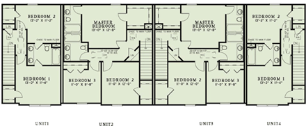 European Multi-Family Plan 82274 with 10 Beds, 10 Baths Second Level Plan