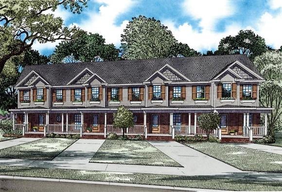 Multi-Family Plan 82277 with 8 Beds, 12 Baths Elevation