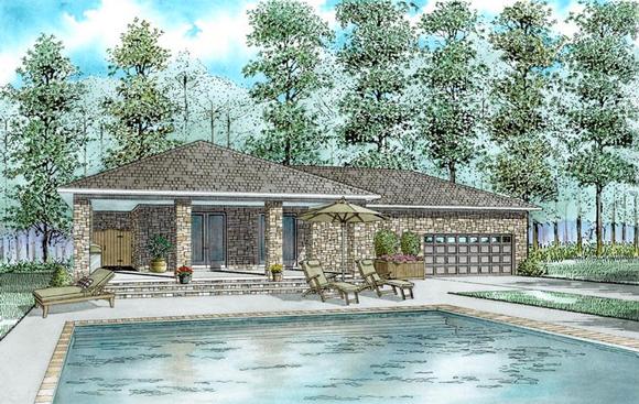 House Plan 82321 with 1 Beds, 1 Baths, 2 Car Garage Elevation