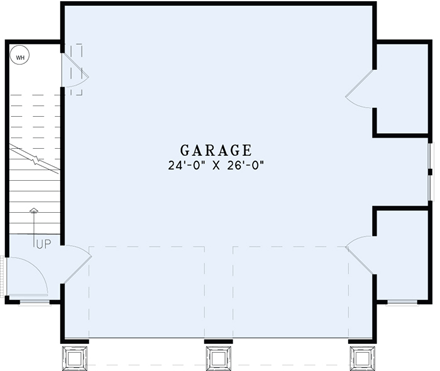 2 Car Garage Apartment Plan 82323 with 1 Beds, 1 Baths First Level Plan