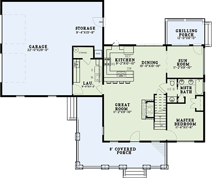 Cape Cod, Cottage, Craftsman House Plan 82341 with 3 Beds, 3 Baths, 2 Car Garage First Level Plan