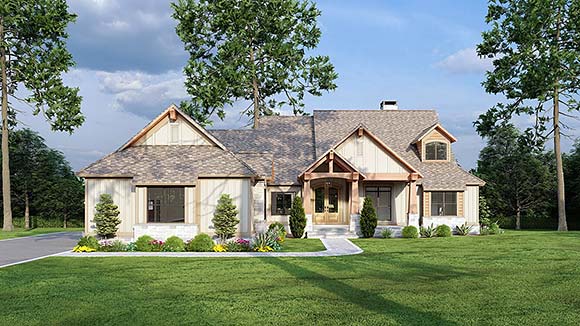 Country, Craftsman, Traditional House Plan 82352 with 5 Beds, 6 Baths, 3 Car Garage Elevation