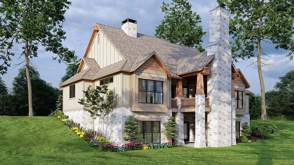Country, Craftsman, Traditional Plan with 4347 Sq. Ft., 5 Bedrooms, 6 Bathrooms, 3 Car Garage Picture 8