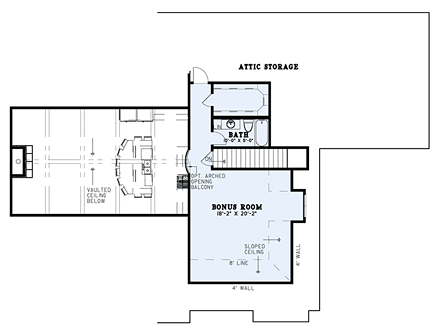 Craftsman, European House Plan 82356 with 4 Beds, 5 Baths, 3 Car Garage Second Level Plan