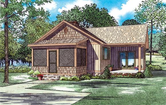 Cabin, Southern, Traditional House Plan 82358 Elevation