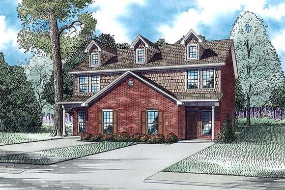 Colonial, Traditional Multi-Family Plan 82363 with 6 Beds, 6 Baths Elevation