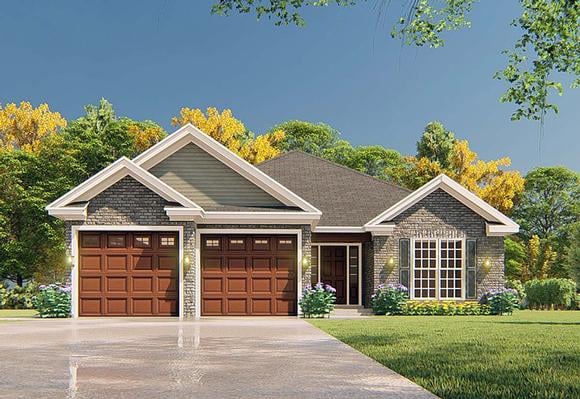 Traditional House Plan 82365 with 3 Beds, 2 Baths, 2 Car Garage Elevation