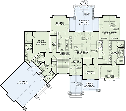 Bungalow, Craftsman, Traditional House Plan 82368 with 5 Beds, 6 Baths, 2 Car Garage First Level Plan