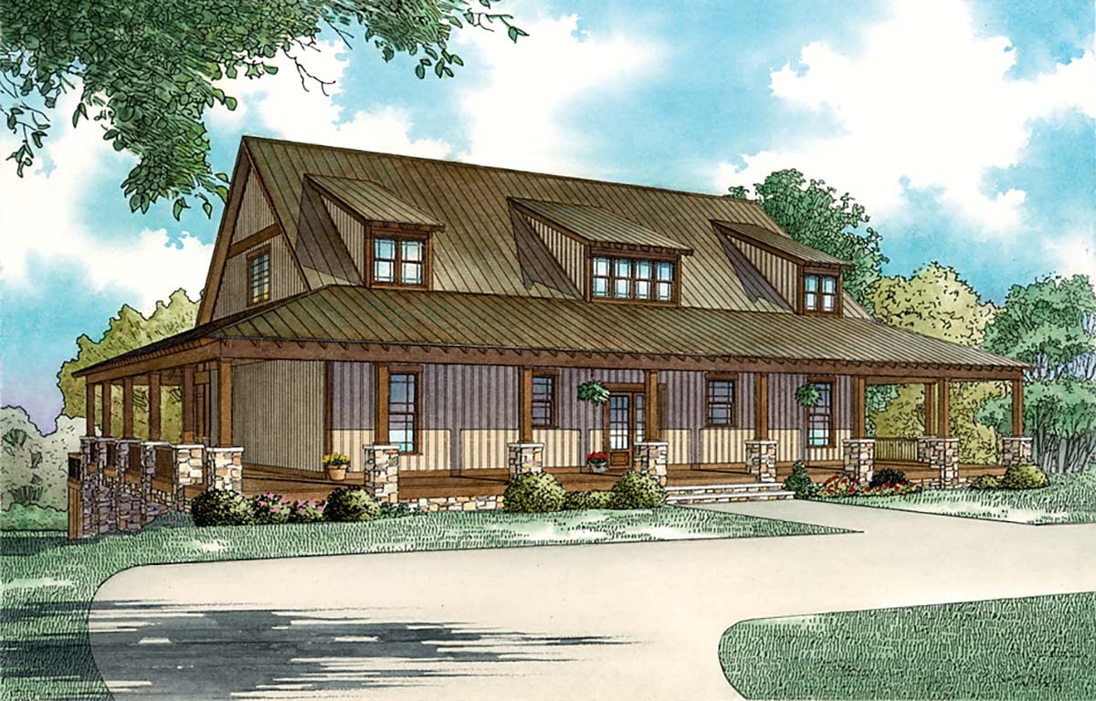 House Plan 82370 - Southern Style with 2903 Sq Ft, 5 Bed, 3 Bath |  COOLhouseplans.com, image size:1200x768