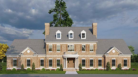 Colonial, Plantation, Southern House Plan 82377 with 4 Beds, 6 Baths, 3 Car Garage Elevation