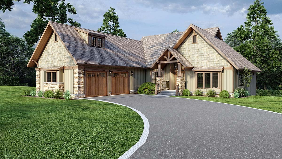 Bungalow, Craftsman Plan with 3447 Sq. Ft., 4 Bedrooms, 4 Bathrooms, 2 Car Garage Elevation
