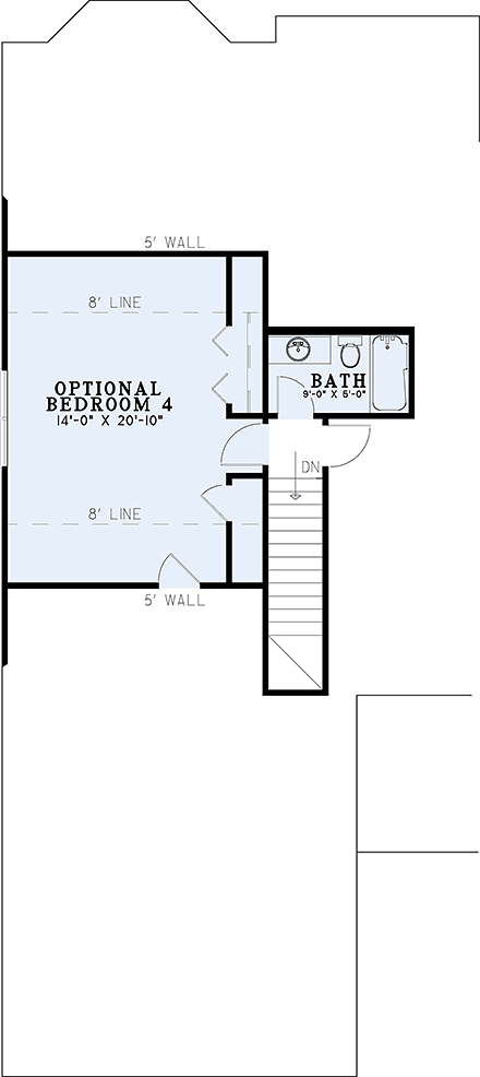 Bungalow, Country, Craftsman, Farmhouse, Historic, Southern, Traditional House Plan 82379 with 4 Beds, 3 Baths, 2 Car Garage Second Level Plan