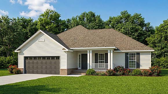 Traditional House Plan 82387 with 3 Beds, 2 Baths, 2 Car Garage Elevation