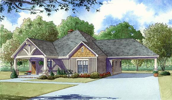 Craftsman, Traditional House Plan 82403 with 2 Beds, 2 Baths, 2 Car Garage Elevation