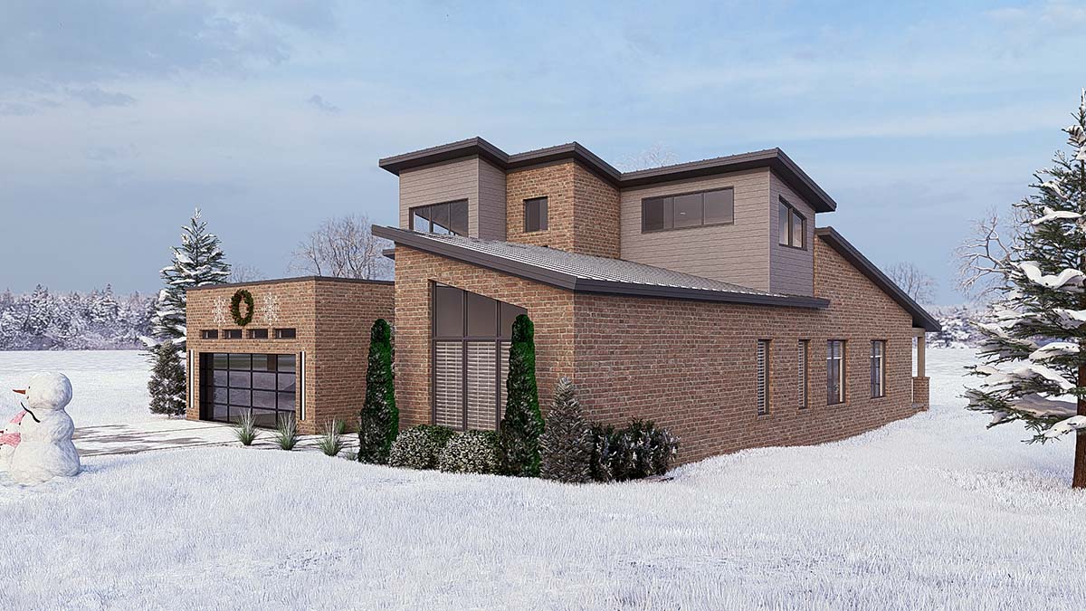 Contemporary, Modern Plan with 2470 Sq. Ft., 3 Bedrooms, 2 Bathrooms, 2 Car Garage Picture 2