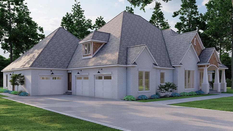 European, Traditional Plan with 3190 Sq. Ft., 4 Bedrooms, 5 Bathrooms, 3 Car Garage Picture 5